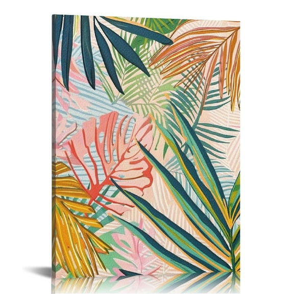 BCIIG Palm Leaves Fine Art Aesthetic Poster Print Wall Painting for Home Office Wall Decor, Canvas Art for Living Room Bedroom Bathroom, Farmhouse Kitchen Decor Pictures 12x16 in