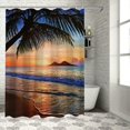 BCIIG Palm Tree Beach Sunset Bathroom Decoration Set, Colorful Luxury