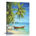 thumbnail image 1 of BCIIG Palm Trees Boat Fine Art Aesthetic Poster & Print Wall Painting for Living Room Bedroom Office Decor 12x16 in, 1 of 5