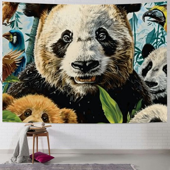BCIIG Panda Bear Tapestry Wall Hanging Unique Style Graphic Tapestries Home Wall Decor Art for Living Room Bedroom Apartment Farmhouse Dorm 40x30inch