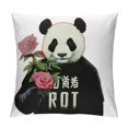 BCIIG Panda Rose Punk Graphic Decorative Cushion Throw Pillow Cover for