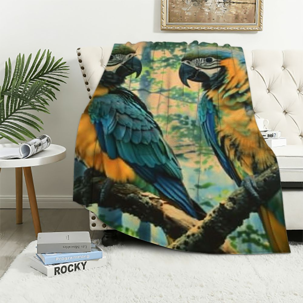 View of BCIIG Parrot Blanket Gifts for Kids Adults Soft Warm Lightweight Cozy ...