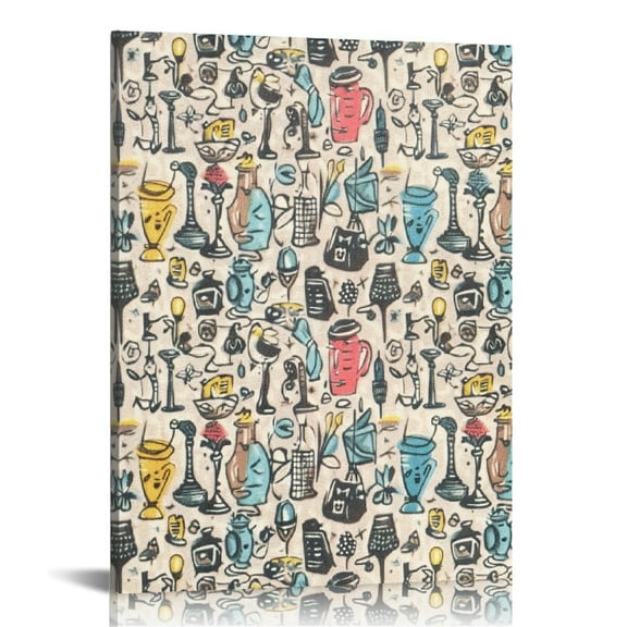 BCIIG Pattern Objects Background Aesthetic Wall Painting for Living Room Bedroom Home Office Decor Canvas Prints Art Farmhouse Bathroom Pictures Classroom Kitchen Office Wall Decor