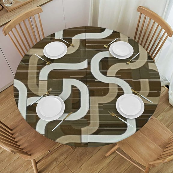 BCIIG Pattern Op Art Round Table Cover Stain Resistant Washable Indoor Outdoor Tablecloth Kitchen Dining Wedding Parties 100% Polyester Fiber 38-42