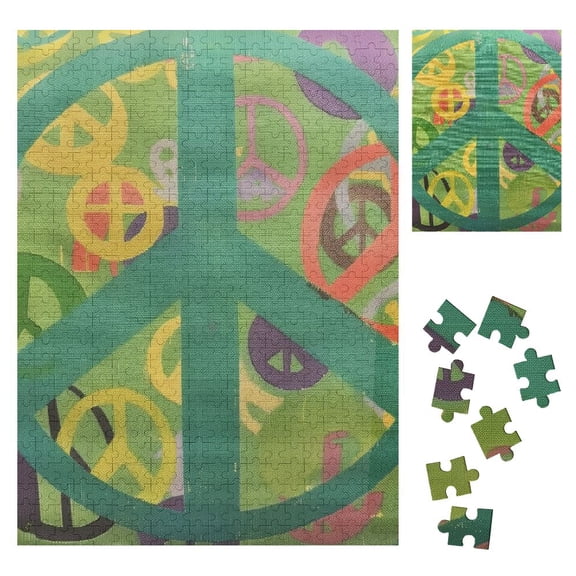 BCIIG Peace Sign Peace Symbols David Brewster Wooden Jigsaw Puzzle Vertical Impossible Wooden Puzzles Gift for Family Friends 500PCS