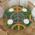 thumbnail image 1 of BCIIG Peace Sign Round Tablecloth Stain Resistant and Washable for Indoor Outdoor Kitchen Dining Wedding Parties 100% Polyester Fiber 31-35, 1 of 8