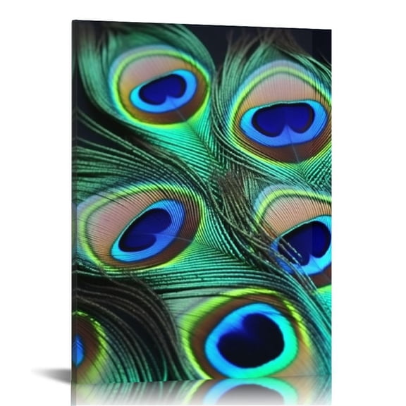 BCIIG Peacock Feathers Fine Art Aesthetic Poster & Print Wall Painting for Home Decor - Canvas Art for Living Room Bedroom Office Wall Decor 12x16 in