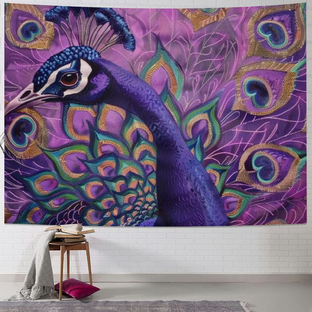 BCIIG Peacock Feathers Tapestry Wall Hanging Unique Style Graphic