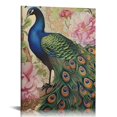 BCIIG Peacock Flowers Fine Art Aesthetic Wall Painting for Home Office