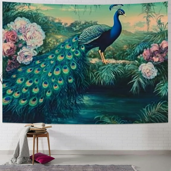 BCIIG Peacock Tapestry Wall Hanging Unique Style Graphic Tapestries Home Wall Decor Art for Living Room Bedroom Apartment Farmhouse Dorm 40x30inch