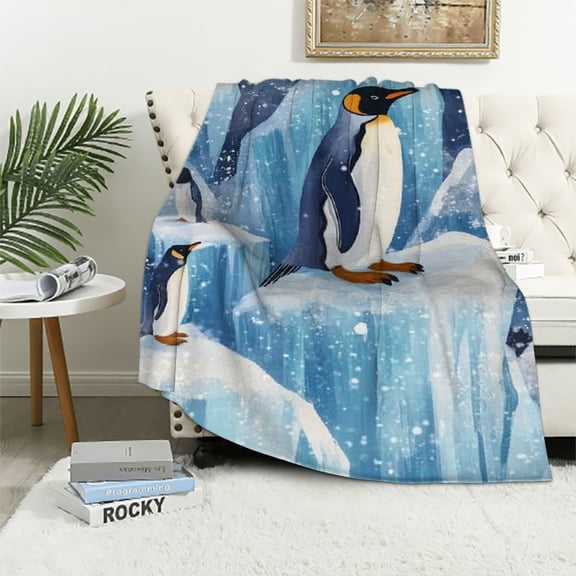 BCIIG Penguin Blanket for Kids Adults, Soft Lightweight Penguin Throw Blanket for Sofa Bed Traveling Camping Penguin Gifts Idea Penguin Decor 40x50in