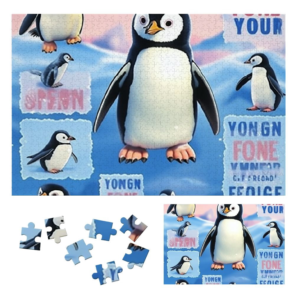 BCIIG Penguins Cute Wooden Jigsaw Puzzle for Adults and Kids - Gift for ...