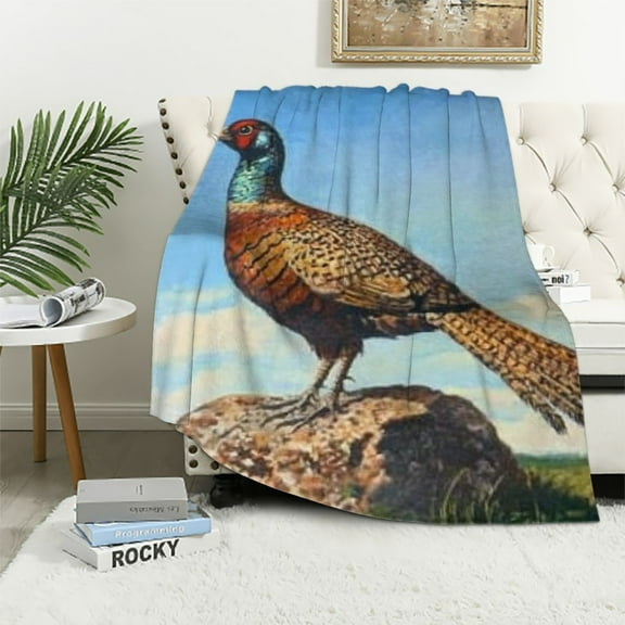 BCIIG Pheasant Warm Lightweight Soft Fleece Blanket Throw Blanket Living Rooms Sofa Decor Cow Gifts Blanket for All Seasons 40x50in