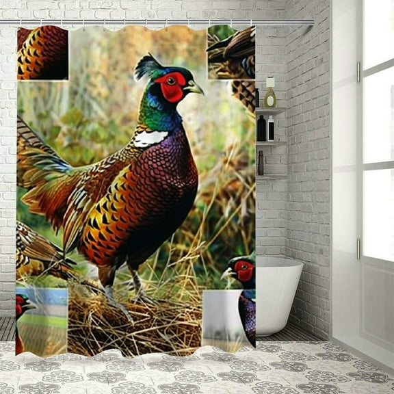 BCIIG Pheasants Field Shower Curtain Set with Hooks 100% Polyester 36"x72