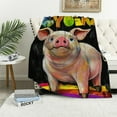 thumbnail image 1 of BCIIG Pig Blanket,Girls Pink Pigs Animal Lightweight Throws,I Didnt My Blew You A Kiss,Super Soft Sherpa Blankets, for Bed Sofa Couch,Funny Things for Teen Girl Boy 50x60in, 1 of 6