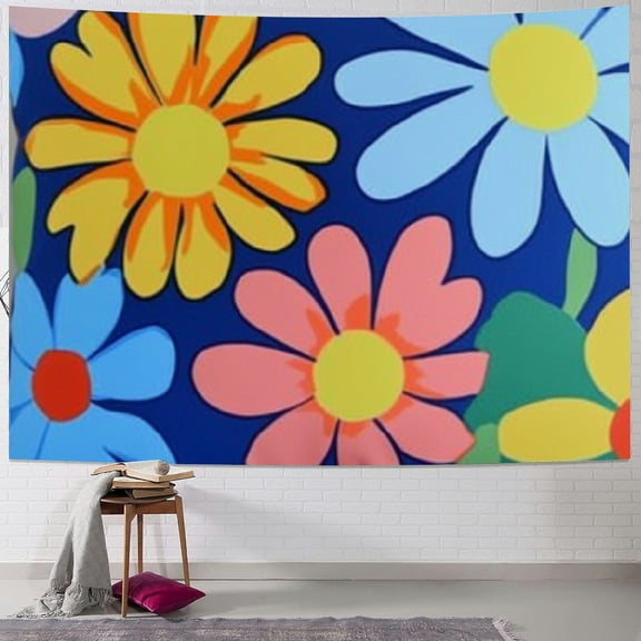 BCIIG Pillow Flowers Popart Tapestry Wall Hanging Unique Style 40x60inch