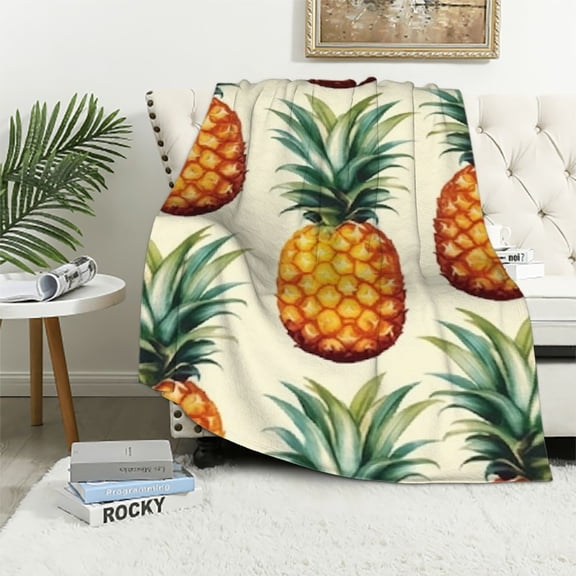 BCIIG Pineapple Blanket Cute Fruit Throw Blanket Super Soft Blankets for Couch Bed Home Decor Bedroom Accessories Gifts for Women Girls Kids 40x50in