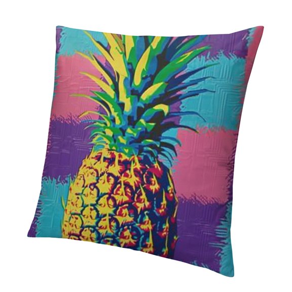 BCIIG Pineapple Colors Patterns Short Plush Pillow Case for Home Furnishing 18x18in