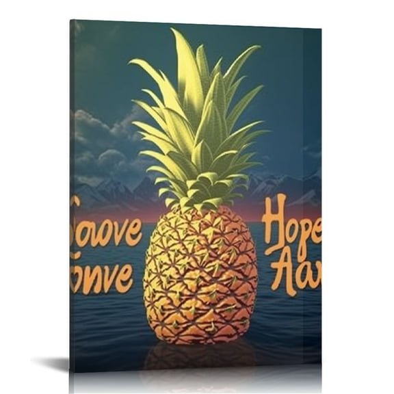 BCIIG Pineapple Fine Art Aesthetic Poster & Print Wall Painting for Home Decor, Modern Canvas Prints Living Room Bedroom Office Wall Decor 12x16 in