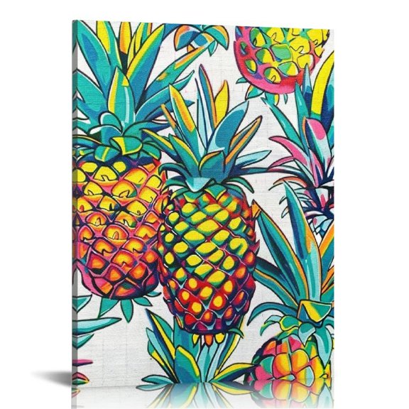BCIIG Pineapple Pattern Fine Art Aesthetic Poster & Print Wall Painting for Home Office Decor, Canvas Living Room Bedroom Office Wall Decor 16x20 in