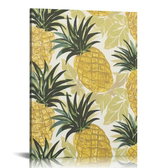 BCIIG Pineapple Pattern Leaves Fine Art Aesthetic Poster & Print Wall Painting for Living Room Bedroom Home Office Decor 12x16 in