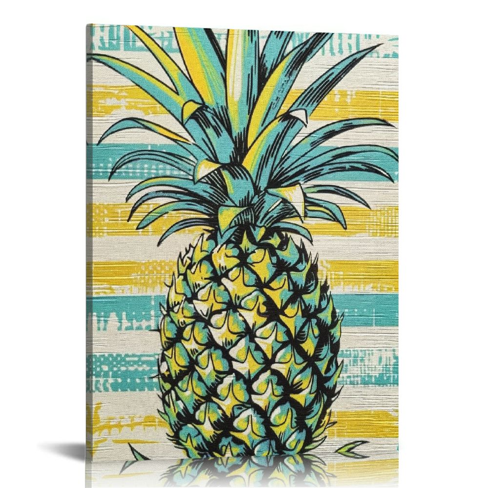 BCIIG Pineapple Stripes Fine Art Aesthetic Poster & Print Wall Painting