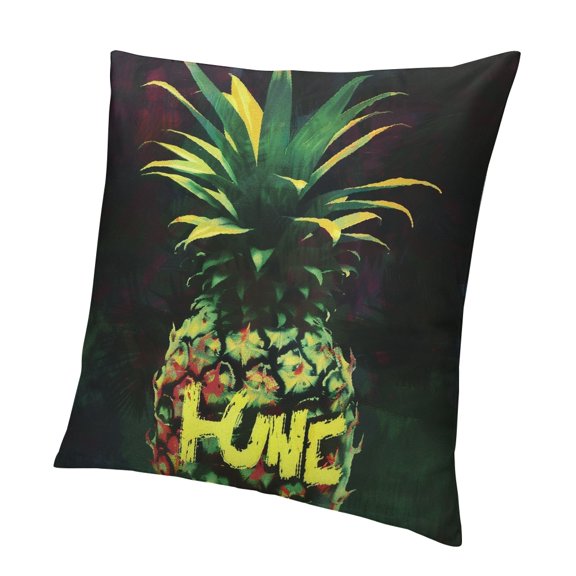 BCIIG Pineapple Theme Short Plush Pillow Covers Home Furnishing Set of 2 24x24in