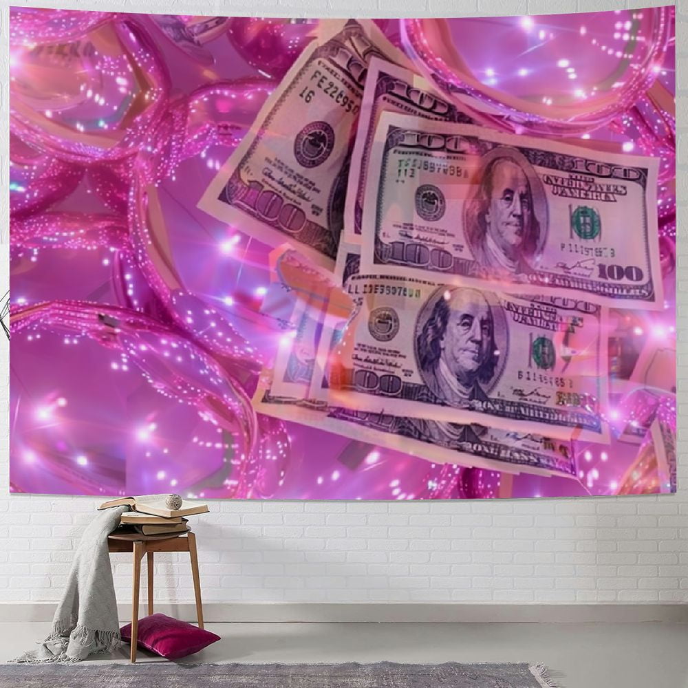 BCIIG Pink Money Tapestry For Teen Girl Bedroom Aesthetic 2000s Vintage Room Decor Walmart