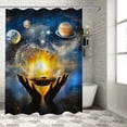 thumbnail image 1 of BCIIG Planets Star Bathroom Decor Set Polyester Fabric Fashion Shower Curtain Set with Hooks Home Bathtubs Decoration 36"x72, 1 of 7