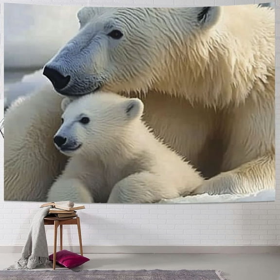 BCIIG Polar Bear Tapestry Wall Hanging Unique Style Graphic Tapestries for Home Wall Decor Living Room Bedroom Dorm 40x30inch