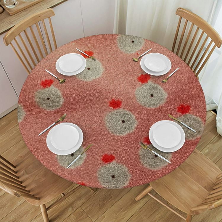 BCIIG Polka Dots Round Table Cover Stain Resistant and Washable for
