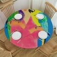 thumbnail image 1 of BCIIG Pop Art Parrots Round Table Cover Stain Resistant Washable Indoor Outdoor Tablecloth Kitchen Dining Wedding Parties Full Width Single-Sided Printing 100% Polyester Fiber 46-50, 1 of 8