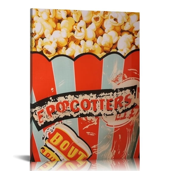BCIIG Popcorn Pop Art Fine Art Aesthetic Poster & Print Wall Painting for Home Office Decor 16x20 in