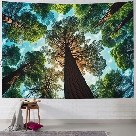 BCIIG Popular Handicraft Moon Bohemian Fantasy Design Tapestry Flower Tapestry Colorful Plant Wall Carpet Bedroom, Daily Forest Sky Decoration Tapestry for Dormitory 40x30inch