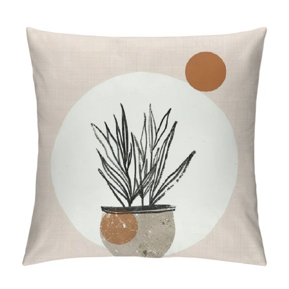 BCIIG Potted Plant Graphic Decorative Cushion Throw Pillow Cover for Home Couch Living Room Bed Sofa Aesthetic Decorative High-Quality 1PC 12x12in