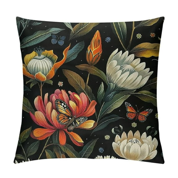 BCIIG Protea Flower Pillow Cover Watercolor Africa Tropical Floral Plant Square Throw Pillow Cover for Bedroom Decor Starry Sky Colorful Butterfly Decorative Double Sides Print Cushion Cover
