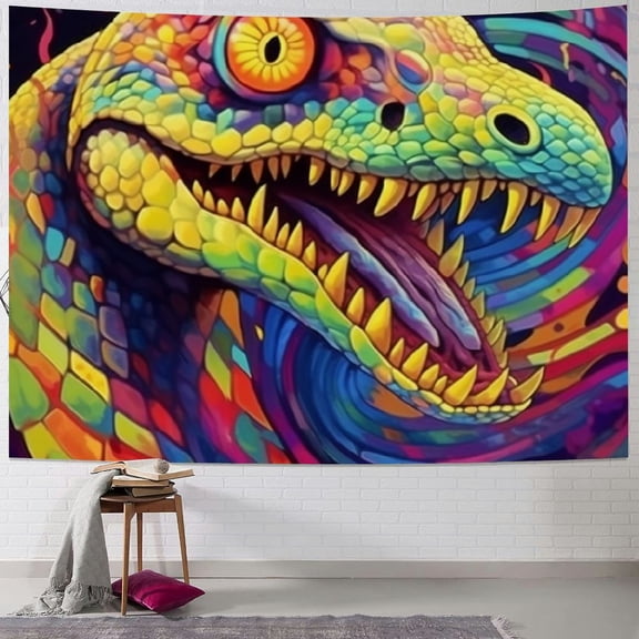 BCIIG Psychedelic Snake Tapestry Wall Hanging Unique Style Home Wall Decor Art Living Room Bedroom Apartment Farmhouse Dorm 50x40inch
