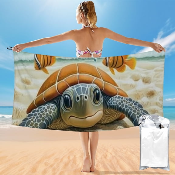 BCIIG Quick Dry Bath Towel - Ultra-Fine Fiber Towel for Ultimate Comfort and High Absorbency, 27.5x55in, Tropical Print, Easy to Pack for Travel 55x27.5in