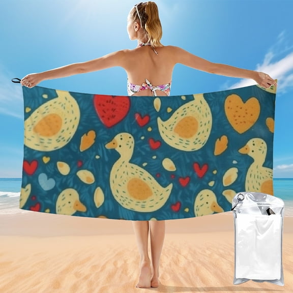 BCIIG Quick Dry Bath Towel - Ultra-Fine Fiber Towel for Ultimate Comfort and High Absorbency, 27.5x55in, Tropical Print, Rapid Drying, Versatile Usage, Easy Care, Convenient Accessories 55x27.5in