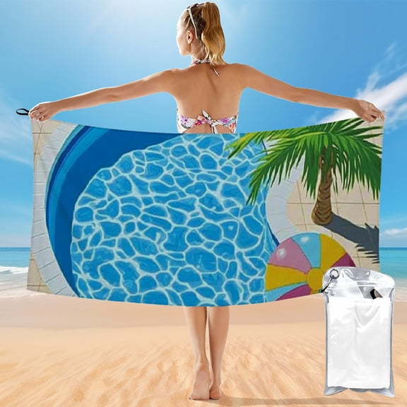 BCIIG Quick Dry Bath Towel with Palm Tree Beach Theme for Beach Vacations and Outdoor Recreation 27.5x55in 55x27.5in