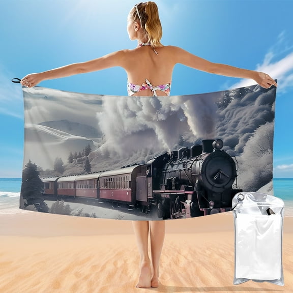 BCIIG Quick Dry Bath Towel with Snow Covered Mountains Theme - Ultra-Fine Fiber Towel for Beach Vacations and Outdoor Recreation 27.5x55in 55x27.5in