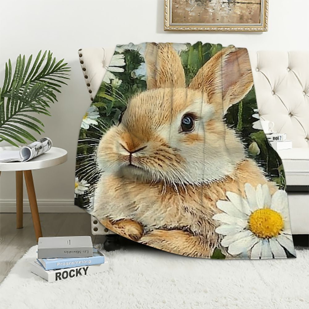 Fleece rabbit blanket sale