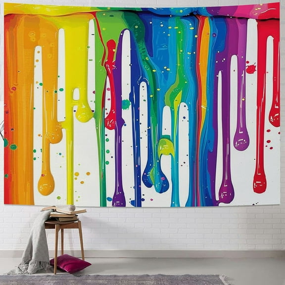 BCIIG Rainbow Paint Art Tapestry Wall Hanging Unique Style Graphic Tapestries Home Wall Decor for Living Room Bedroom Apartment Farmhouse Dorm 40x60inch