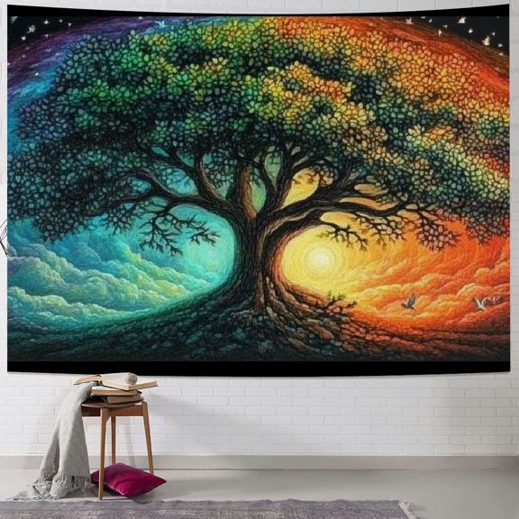 BCIIG Rainbow Sky Tapestry Wall Hanging Unique Style Graphic Tapestries Home Decor for Living Room Bedroom Dorm 50x40inch