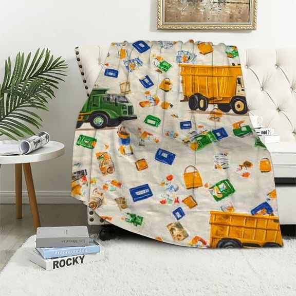 BCIIG Recycling Environmental Art Warm Lightweight Blanket Soft Fleece Throw Blanket for Living Rooms Sofa Decor Cow Gifts All Seasons Bed 50x60in