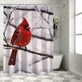 thumbnail image 1 of BCIIG Red Bird Snow Chic Modern Bathroom Decor Shower Curtain Set 69"x72, 1 of 7
