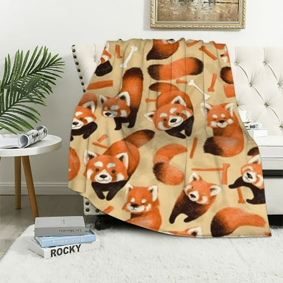 BCIIG Red Panda Blanket Ultra Soft Flannel Merch Red Panda Throw Blanket Stuff Gifts for Red Panda Bamboo Lovers Blankets for Girls Boys Kids Women Adults 40x50in