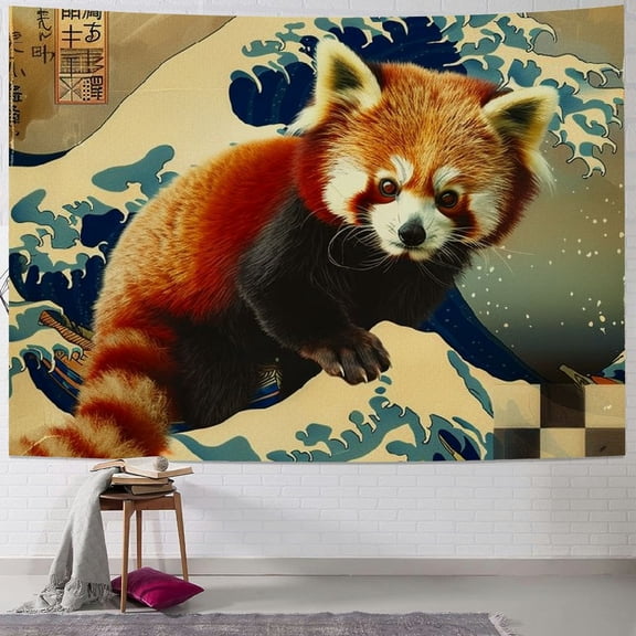 BCIIG Red Panda Tapestry Wall Hanging Unique Style Graphic Tapestries Home Wall Decor Art for Living Room Bedroom Apartment Farmhouse Dorm 50x40inch