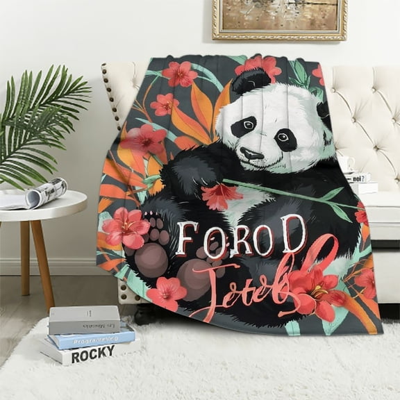 BCIIG Red Panda for Women Blanket Soft Cozy Red Panda Animal Stuff Decor Throw Blanket Plush Fluffy Warm Just a Girl Who Loves Red Pandas Fleece Flannel Gifts Blankets for Kids Adults White