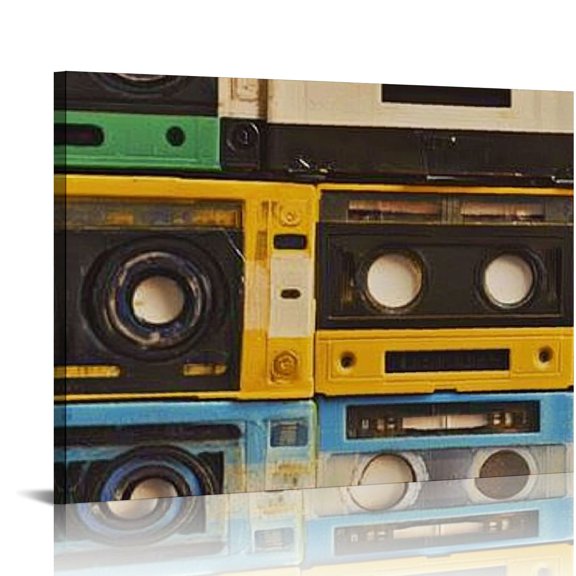 BCIIG Retro Wall Art Canvas Print Decoration for Living Room Bedroom Office, Handmade High-Resolution Home Wall Decor 20x16in